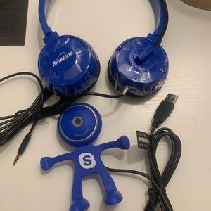 Binatone Blue Wired Headphones with Webcam